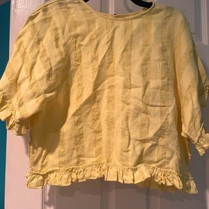 Zara yellow striped top